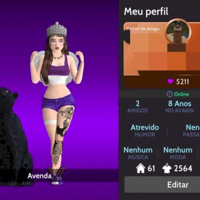 Conta avakin feminina nível 44
