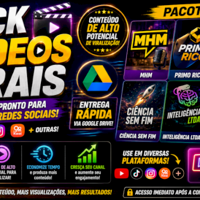 🔥 PACK 05 –Cortes Virais de Podcasts, Filmes e Séries-Conteúdo p/ Redes Sociais