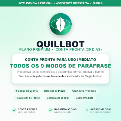 QuillBot Premium 30 Dias | Conta Pronta | 9 Modos de Paráfrase