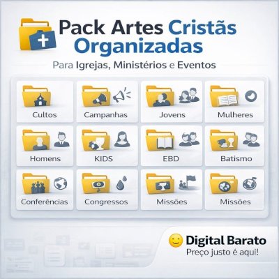 📂📖 Pack Artes Cristãs Organizadas p/ Igreja | Cultos, Eventos & Ministérios 🙏