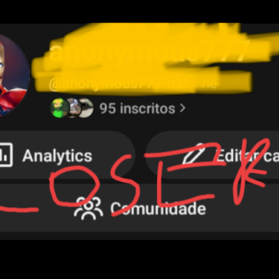 Canal YouTube com 95 seguidores de 2021