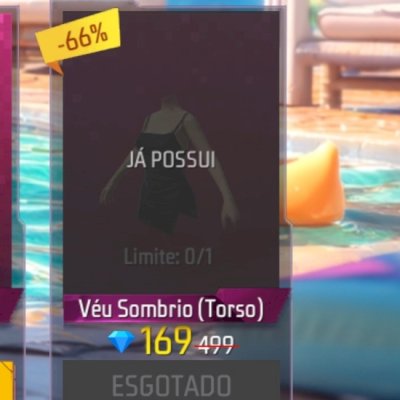 Conta FF véu sombrio torso +troca de nome+130 dimas