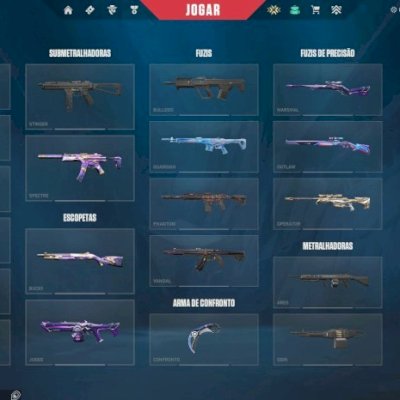 CONTA VALORANT 5 SKINS (PRELÚDIO DO CAOS, VANDAL GAIA), 2 FACAS, OURO 3