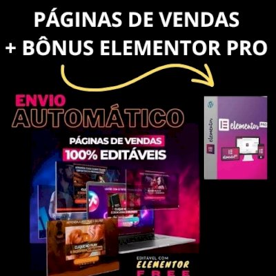 Páginas De Vendas + Bônus Elementor - Entrega Automatica