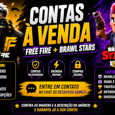 🔥 CONTAS FREE FIRE + BRAWL STARS | VÁRIAS CONTAS DISPONÍVEIS | ENTREGA RÁPIDA!