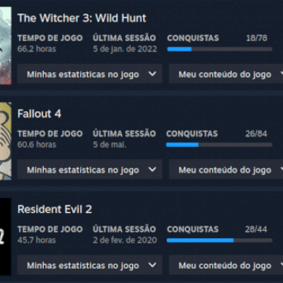 Conta Steam lvl. 55 / 80+ jogos / R$ 700 em Valor.