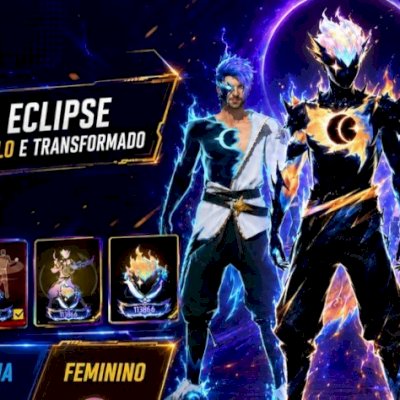 CONTA FREE FIRE SKIN EVOLUTIVA SKIN ECLIPSE SOLAR NA PROMOÇÃO
