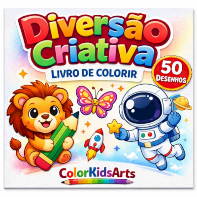 Diversão Criativa: 50 Desenhos para Colorir e Aprender
