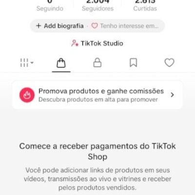 CONTA DO TIKTOK COM SHOP ATIVO +2K SEGUIDORES (PROMOVER ATIVO)