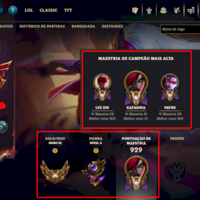 [Handlevel] Lv 700+Gold 3+Main Midlaner+197 Skins/icones Antigos 2013+Katarina