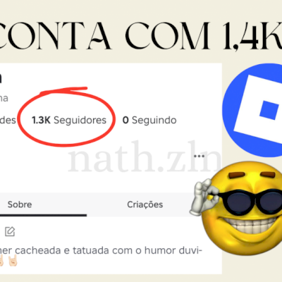 Conta com 1,4K de seguidores | Criada em 2018 | Robux | +100 emblemas
