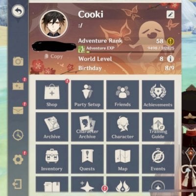 Conta para Genshin Impact AR 58, 11 personagens T5, 5 armas T5 + Missões