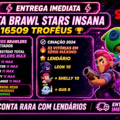 Conta de brawl com 16500 de troféus