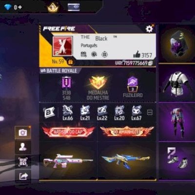 CONTA DE FREE FIRE TOP COM 2 ANGELICAL FEMININA/ 9 PASSES/ MUITOS ITENS BONS