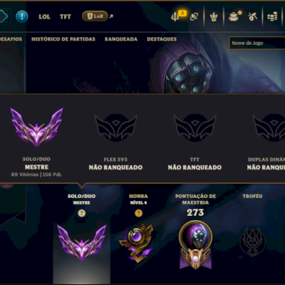 Mestre com 110 Champs e 24 Skins ( 156 PDL )