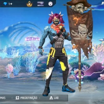 conta de freefire com angelical,punho,evolutiva,bandeirao,coelhao,cabelo rosa