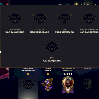 Unranked com TODOS os Champs e 287 Skins ( MID / ADC / JG ) - ( Nivel 555 )