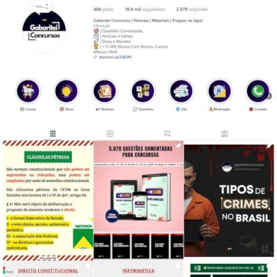 Conta Instagram de Concursos Públicos