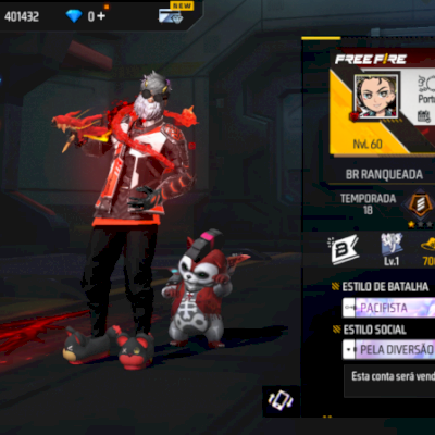 Conta FF Top Lv Alto com muitas skins de roupa, armas etc (Qro vender rapido)