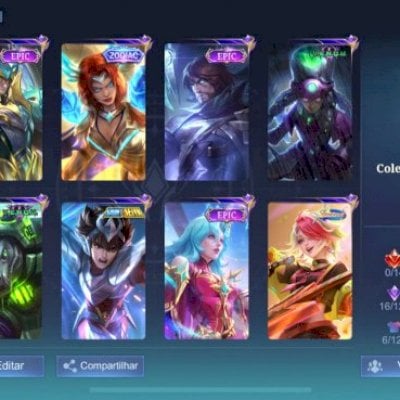 Conta Mobile Legends com TODOS os heróis 209 Skins e 263 gold