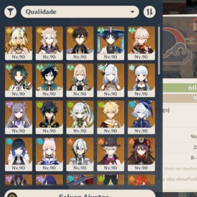 CONTA END GAME CHEIA DE T5 GENSHIN IMPACT FURINA C3 SCARAMOUCHE C2 ENTRE OUTROS