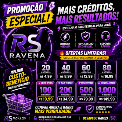 🔥 PROMOÇÃO ESPECIAL RAVENA STORE — MAIS CRÉDITOS, MAIS RESULTADOS 🚀