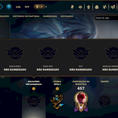 Unranked com 130 Champs e 147 Skins ( MID / JG / ADC )