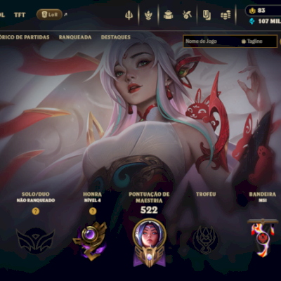 Conta com 162 skins level 607