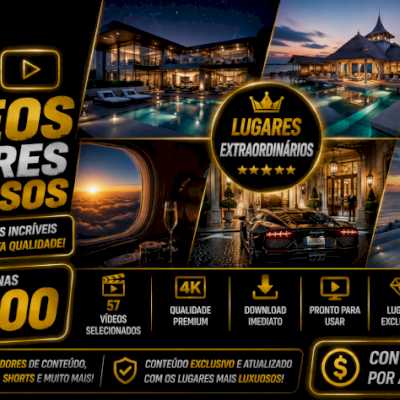 57 Vídeos de Lugares Luxuosos-Premium p/ TikTok/Reels/Shorts-ENTREGA AUTOMÁTICA