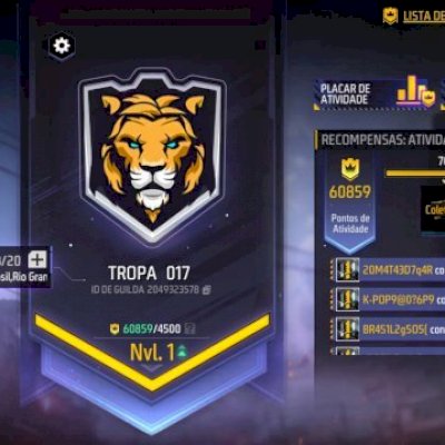 🥇 UPO SUA GUILDA NO FREE FIRE PARA O NIVEL 6 EM 24H 🥇