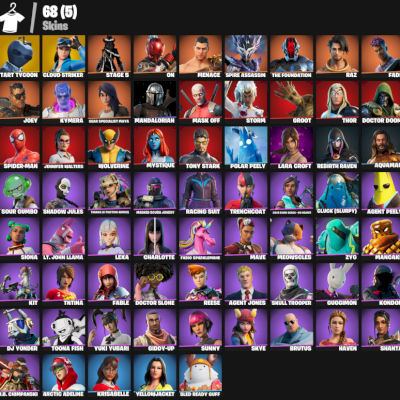 CONTA COM MIDAS, LARA CROFT, SPIDER MAN, PASSE DA MARVEL E DIVERSAS OUTRAS SKINS