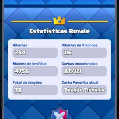 Conta Clash Royale 4.756 Troféus | Rei Nível 27 | 87 Cartas Desbloqueadas