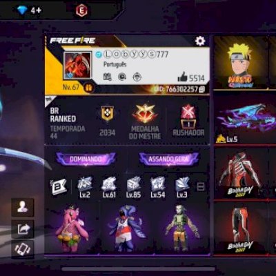 conta de free fire gemada
