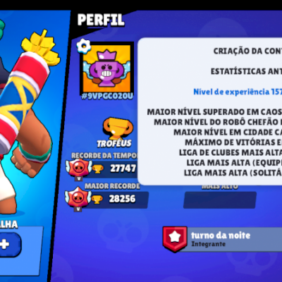 Conta Brawl stars 2019 28k troféus e 71 personagens.