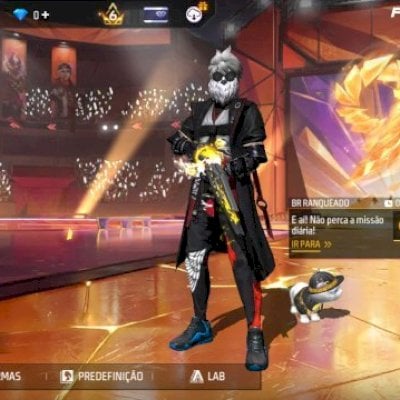 Conta de freefire com ump atributada, bandeirão, sombra roxa barbinha, angelical