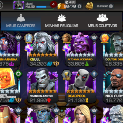 Conta de marvel torneio de campeões mcoc, mcoc, muito upada