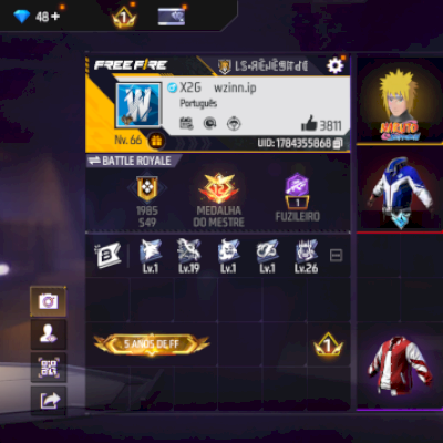 Conta de Free Fire de 2020