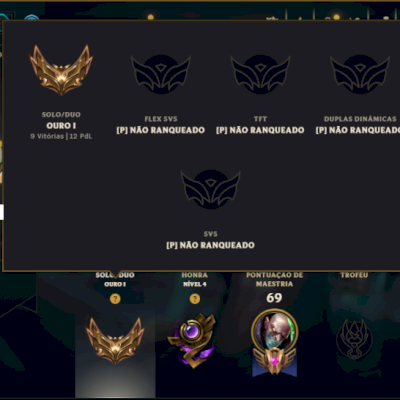 Ouro 1 com 55 Champs e 46 Skins ( MONO  ADC )
