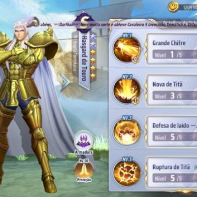 conta saint seiya awakening lvl 70 30 livros
