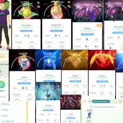 Conta nível 52 c/ Pokémons Incríveis, +1.9M STARDUST, +195 Lendários(10 Shiny)