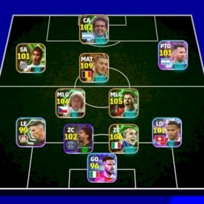 Conta eFootball Time 3168 de força com estrelas lendárias