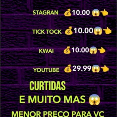 Vendas de seguidores 10 curtidas por 30 centavos no stagran como teste