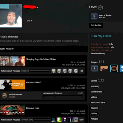 Conta Steam Level 100 E + De 100 Jogos, C/Vac No Cs:Go