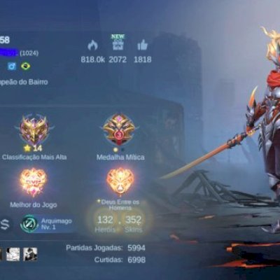 Conta lenda III (e subindo), todos heróis e emblemas full, 352 skins