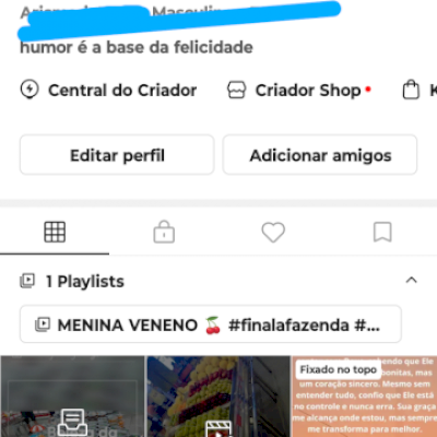 Conta Kwai com 1,3k de seguidores, super engajada batendo 1,3k de visualizações