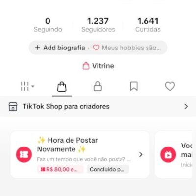CONTA TIK TOK SHOP 1,2K DE SEG E 1,6K DE CURT (SHOP ATIVO) (CONTAS TIK TOK)