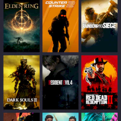 Conta steam com muitos jogos: Elden ring+DLC, DarkSouls3, RedDead2, RE4remake…