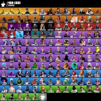 Conta fortnite rara, com mais de 150 skins