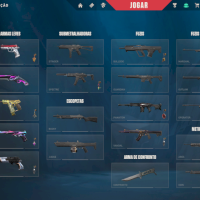 CONTA VALORANT SKINS TOPS