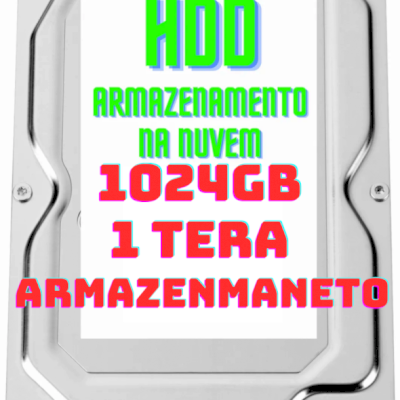 HDD NA NUVEM, ARMAZENAMENTO NA NUVEM 1024 GB DISPONIVEL. permanente seu.